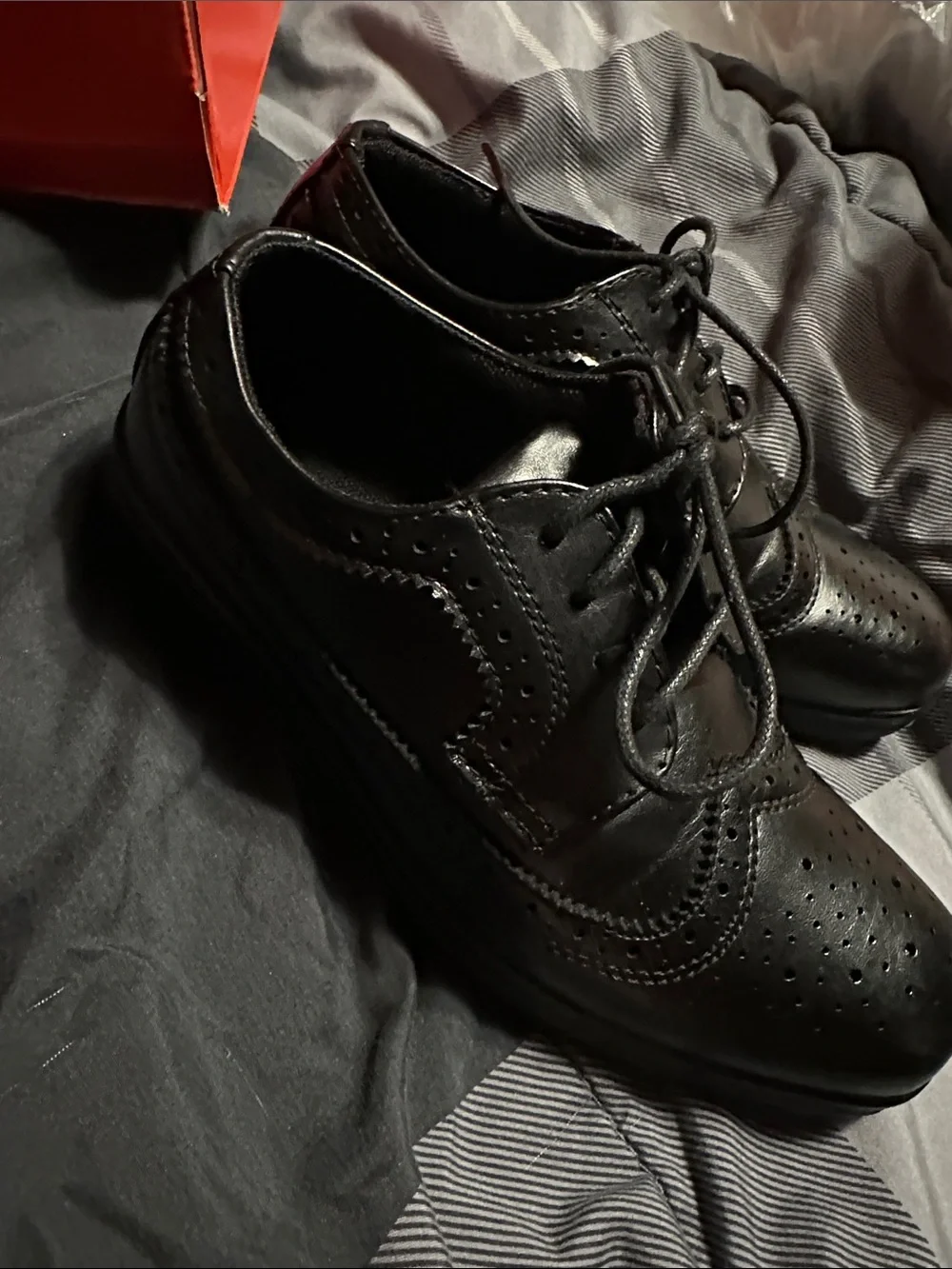 Classic Black boys Wingtip Oxford Shoes